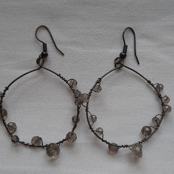 Bead and Wire Earrings - Picture 2 of 5